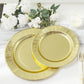 25 Pack | 8" Gold Sunray Dessert Appetizer Paper Plates, Disposable Party Plates - 350 GSM