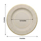 25 Pack | 8inch Taupe Gold Rim Sunray Heavy Duty Paper Dessert Plates
