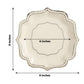 25 Pack White Salad Plates 8 Inch With Silver Scallop Rim 300 GSM
