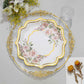 White And Gold 10 Inch Floral Scallop Rim Design Paper Dinner Plates 25 Pack