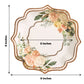 25 White And Rose Gold Floral Scallop Rim Plates 8 Inch