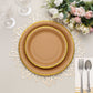 25 Pack Of Natural Kraft Feet Paper Dessert Plates With Gold Lined Rim