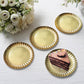 50 Pack | 5inch Metallic Gold Scalloped Rim Mini Paper Dessert Plates, Disposable Round Tapas