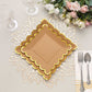 7 Inch Dessert Plates Natural Kraft Feet Paper 25 Pack Gold Rim Scalloped