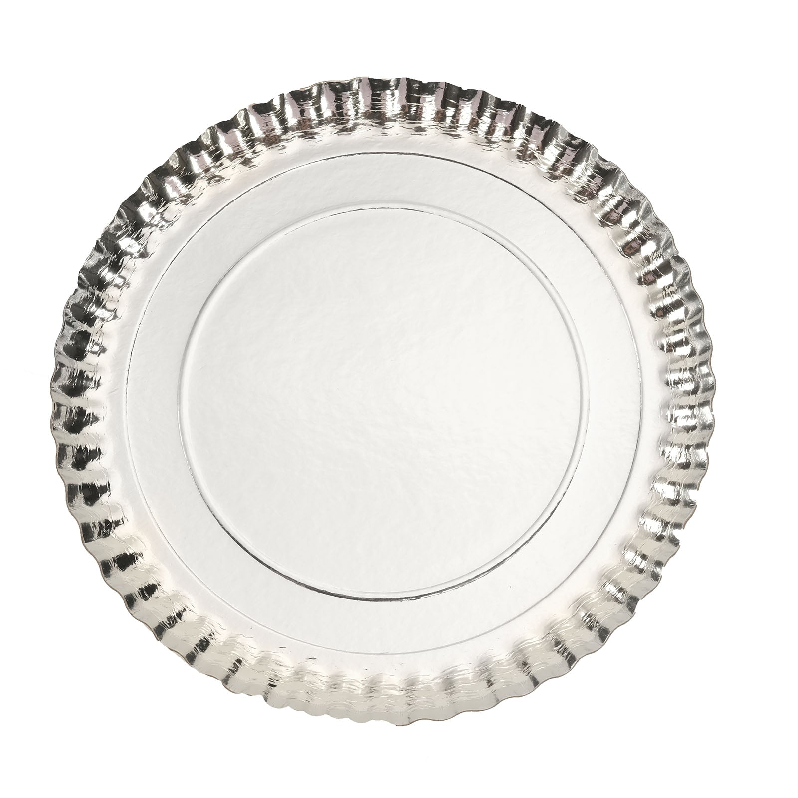 Silver Scalloped Rim Charger Plates 10 Pack 13 Inch#whtbkgd