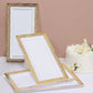 Gold and White 14 Inch Lace Print Design Plastic Rectangular Serving Trays 4 Pack 