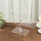 Clear 3-tier acrylic cupcake display stand for ice cream cones and shot glasses.