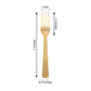Gold hammered style heavy-duty plastic fork, 7 inches long.