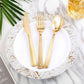 Gold hammered style heavy duty plastic forks, 24 pack.