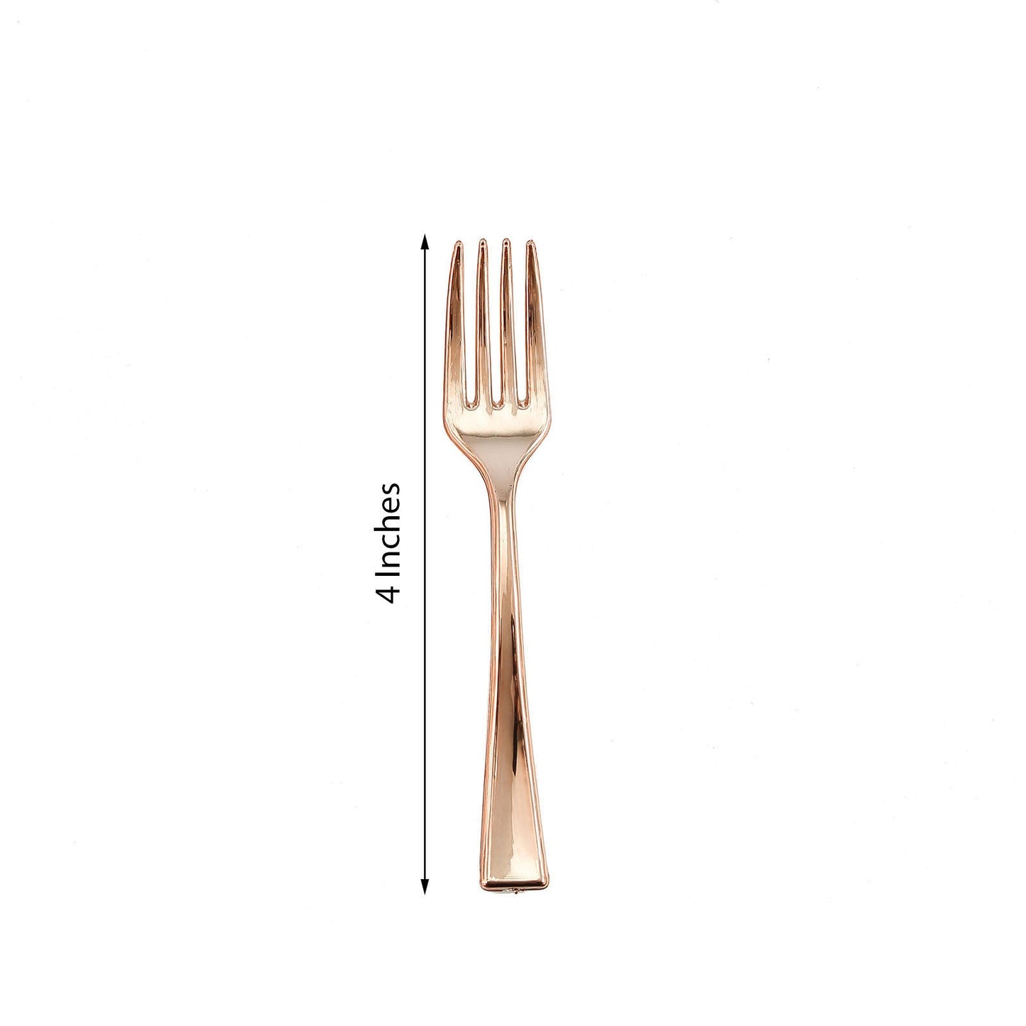 Rose Gold Mini 4 Inch Heavy Duty Plastic Dessert Appetizer Forks Pack of 24 