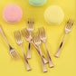 Pack of 24 Rose Gold Mini Heavy Duty 4 Inch Plastic Dessert Appetizer Forks 