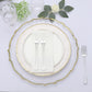 Silver disposable plastic forks on an elegant table setting.