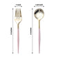 24 Pack | 6inch Gold / Rose Gold Premium Plastic Fork / Spoon Utensil Set