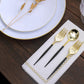 24 Pack | 6inch Gold / Black Premium Plastic Fork / Spoon Utensil Set