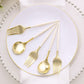 24 Pack | 6inch Gold / Ivory Premium Plastic Fork / Spoon Utensil Set
