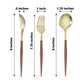 24 Pack | 8inch Metallic Gold With Brown Utensil Set, Modern Premium Plastic Silverware Set