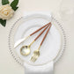 24 Pack | 8" Metallic Gold With Brown Utensil Set, Modern Premium Plastic Silverware Set