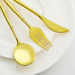 24 Pack 8 Inch Gold Plastic Heavy Duty Disposable Cutlery Set