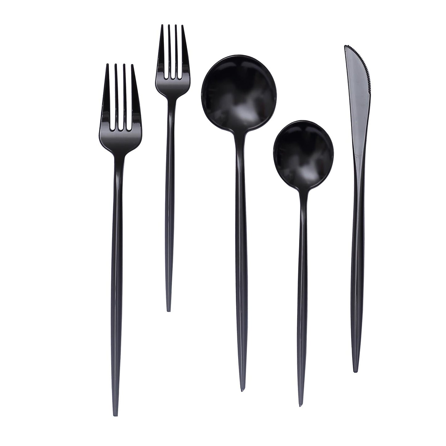 Heavy Duty Blush Rose Gold 50 Pack Plastic Cutlery#whtbkgd