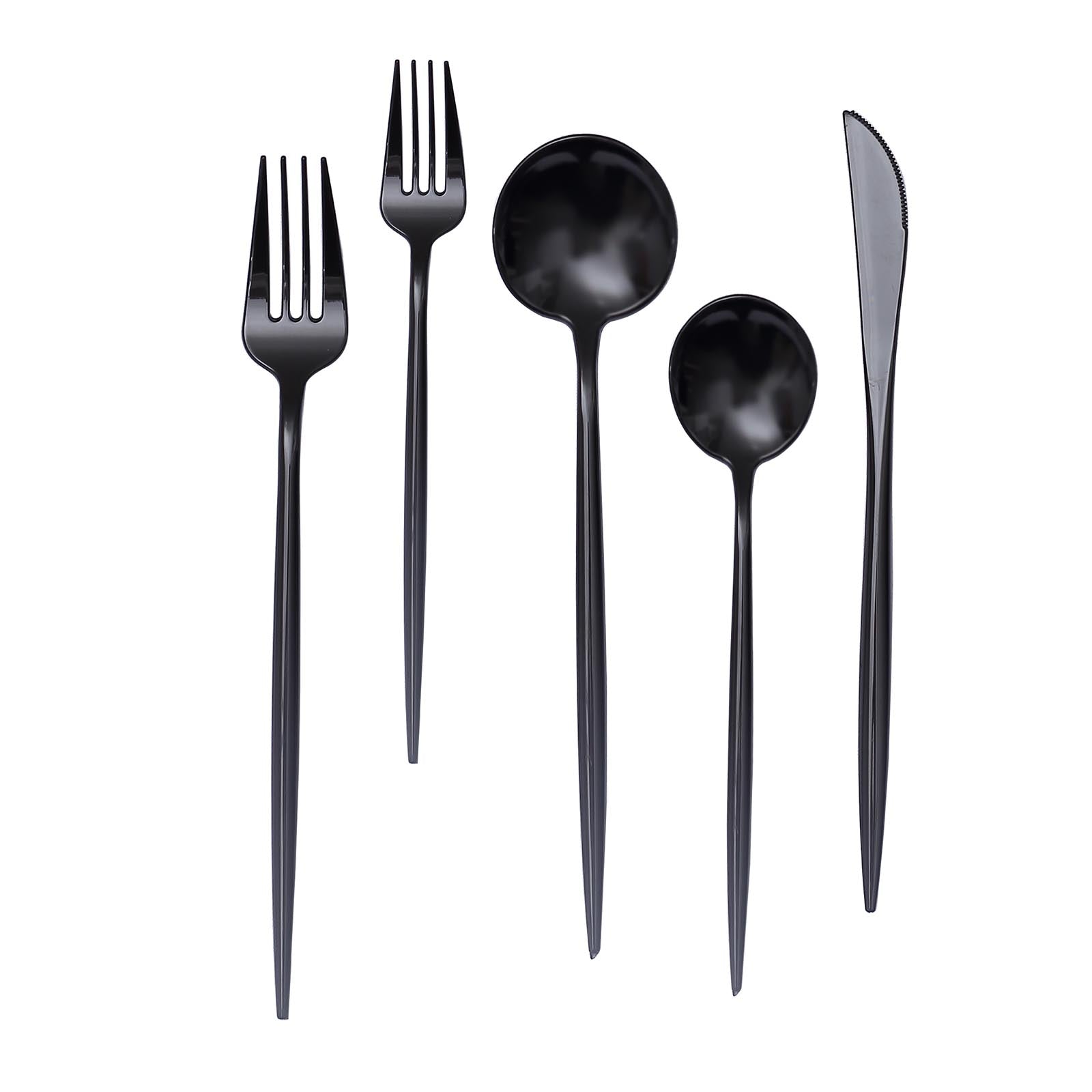 Heavy Duty Blush Rose Gold 50 Pack Plastic Cutlery#whtbkgd