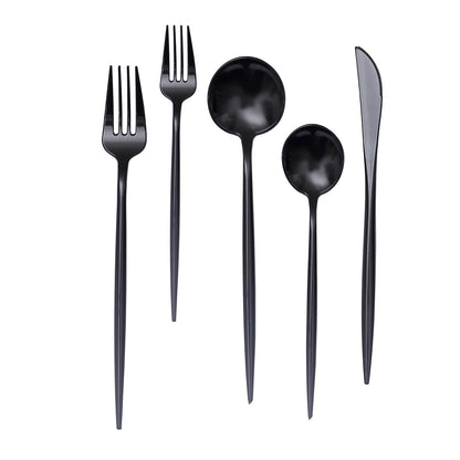 Heavy Duty Blush Rose Gold 50 Pack Plastic Cutlery#whtbkgd