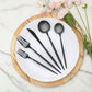 50 Pack Heavy Duty Plastic Utensil Set in Black, Disposable Dinner and Dessert Cutlery Combo Set