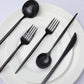 50 Pack Of Black Plastic Cutlery