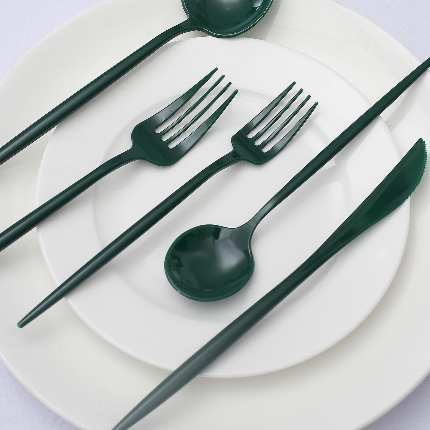 50 Pack Of Hunter Emerald Green Plastic Utensil