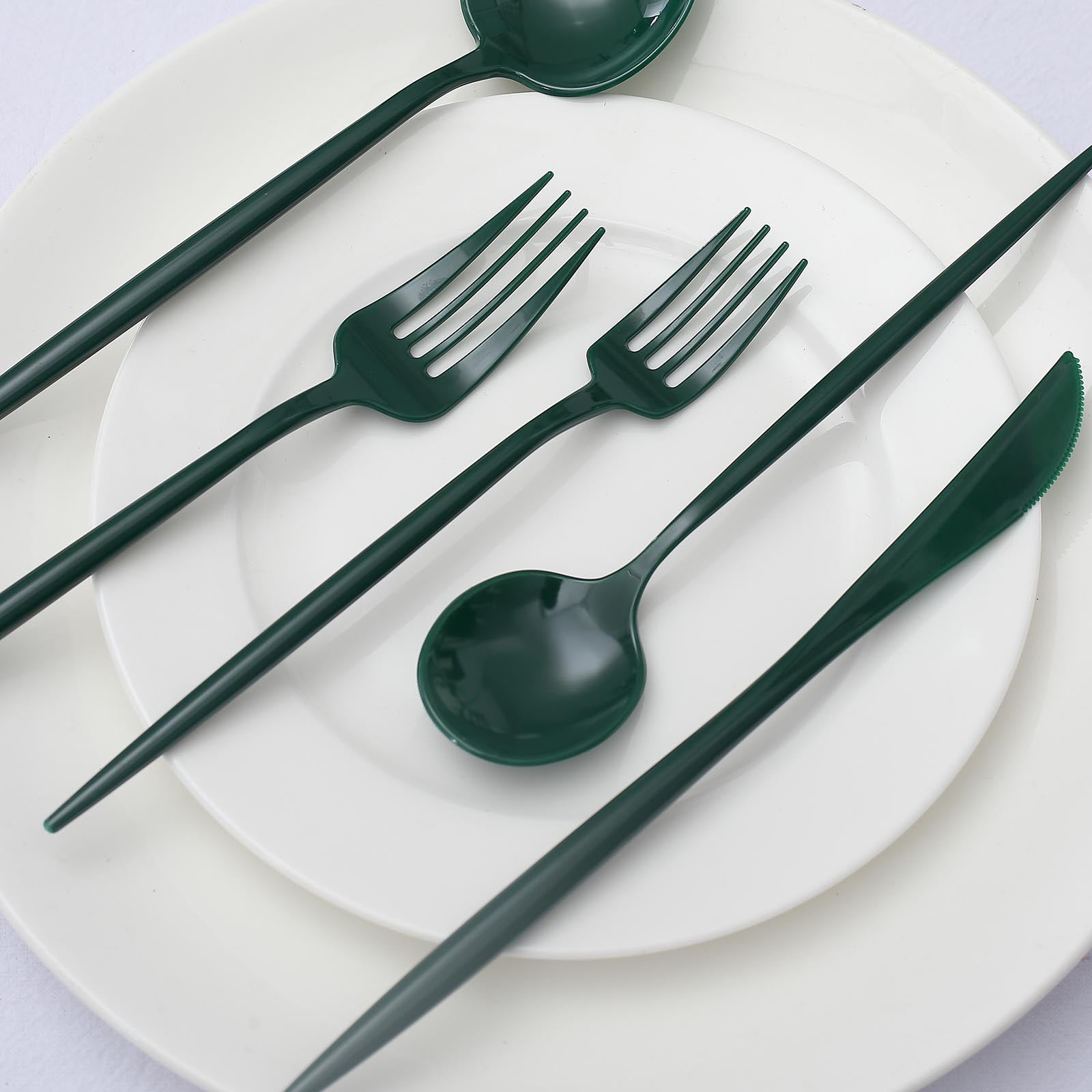 50 Pack Of Hunter Emerald Green Plastic Utensil