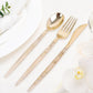 24 Pack of Disposable Plastic Cutlery Set 8 Inch Gold Glitter Finish