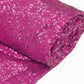 Fuchsia sequin fabric roll, 54"x4 yards, perfect for DIY crafts.
