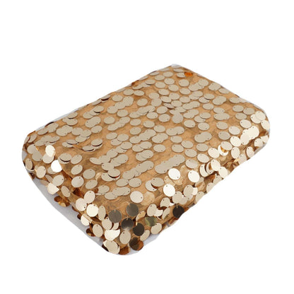 Gold sequin fabric roll, 54"x4 yards, perfect for DIY crafts.