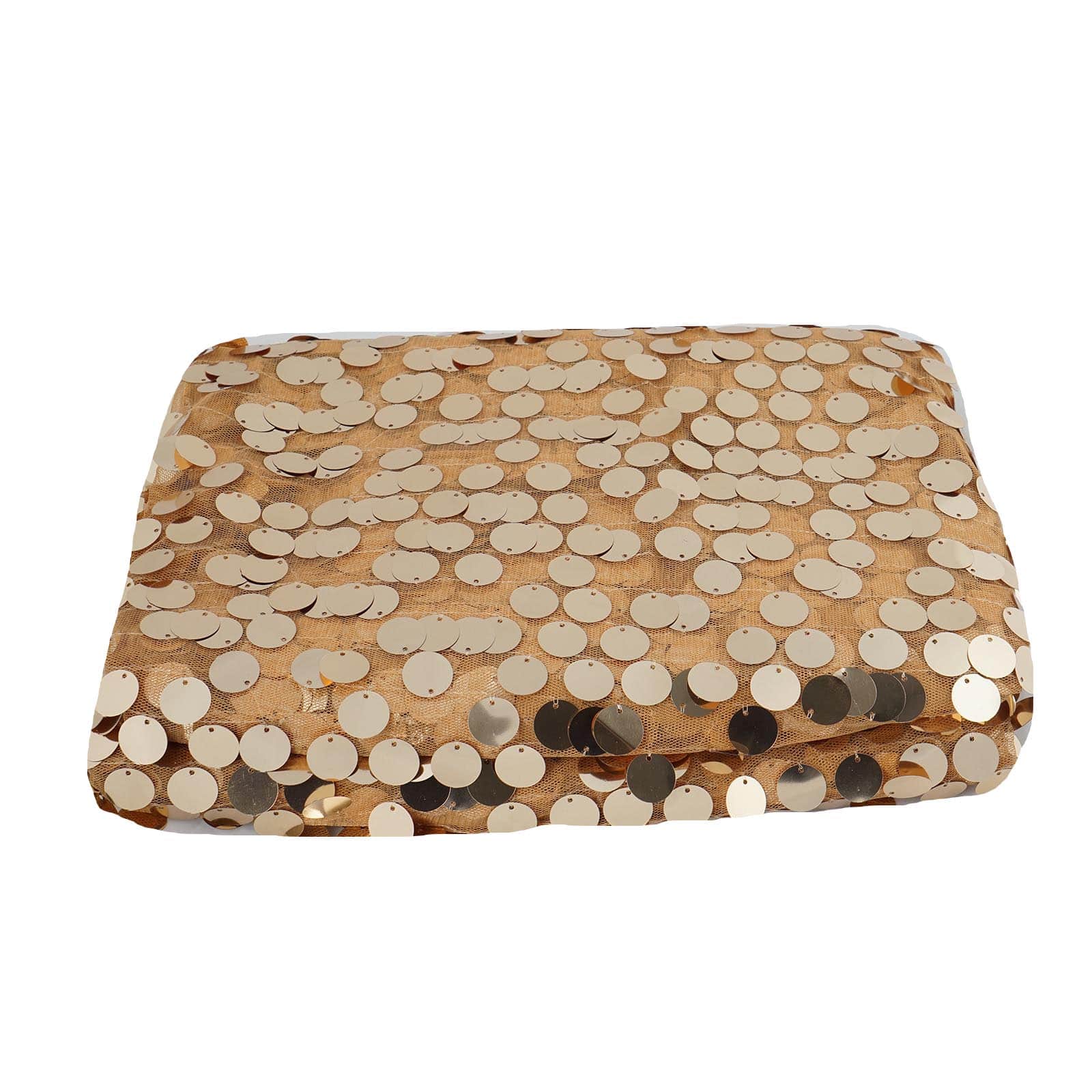 Gold sequin fabric roll for DIY crafts, 54"x4 yards.