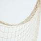 Natural cotton decorative fish net with ties, rustic beach decor.