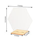 Clear and gold acrylic hexagon table sign holder, 5 inches.