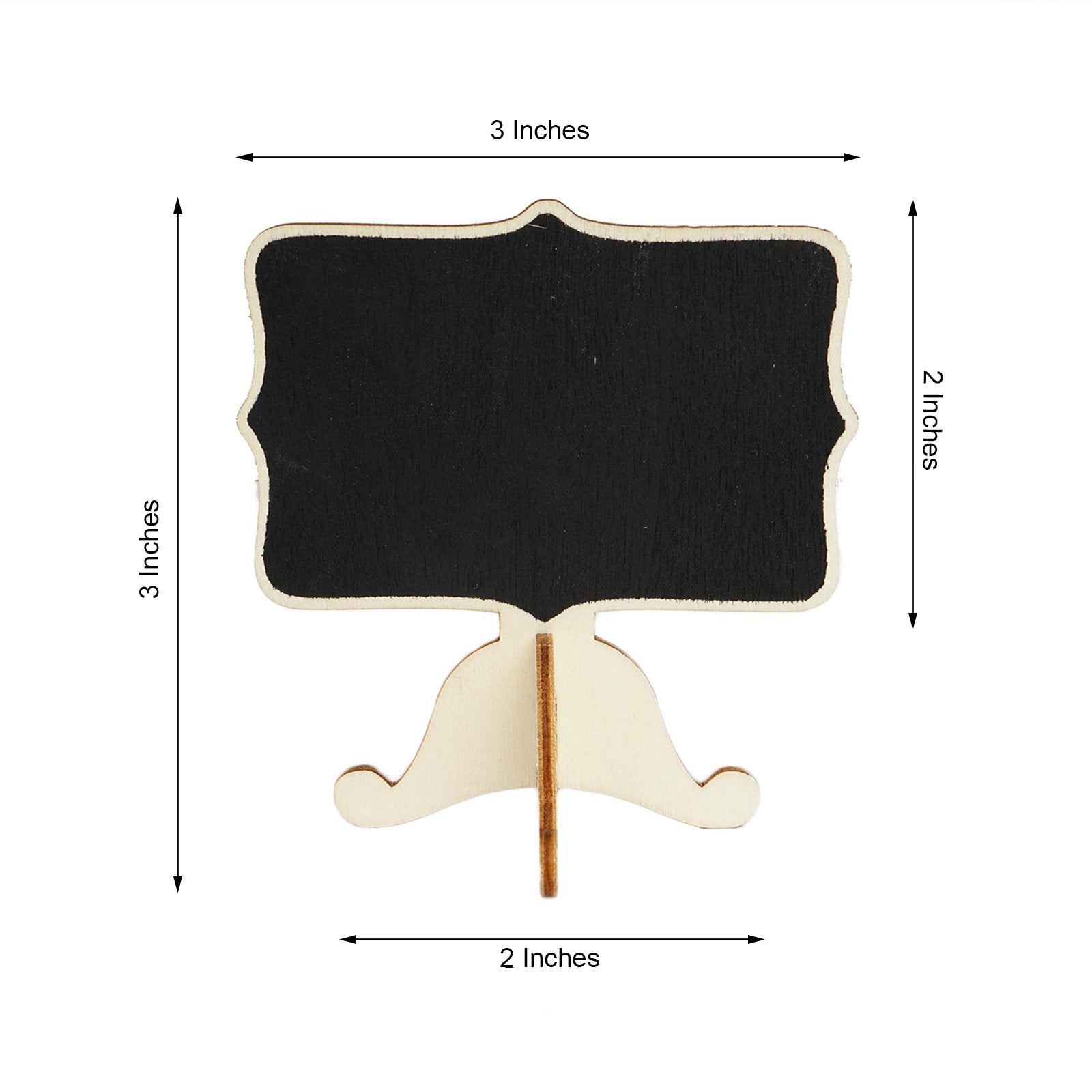 10 Pack | 3inch Mini Wooden Chalkboard Sign Table Displays With Removable Stands