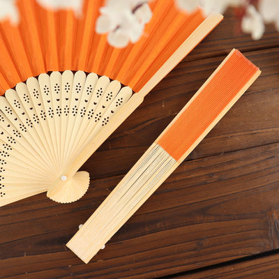 Versatile Uses of Orange Asian Silk Folding Fans