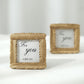 3 Inch Gold Vintage Resin Mini Square Feather Picture Frame Party Favors Card Place Holder 4 Pack