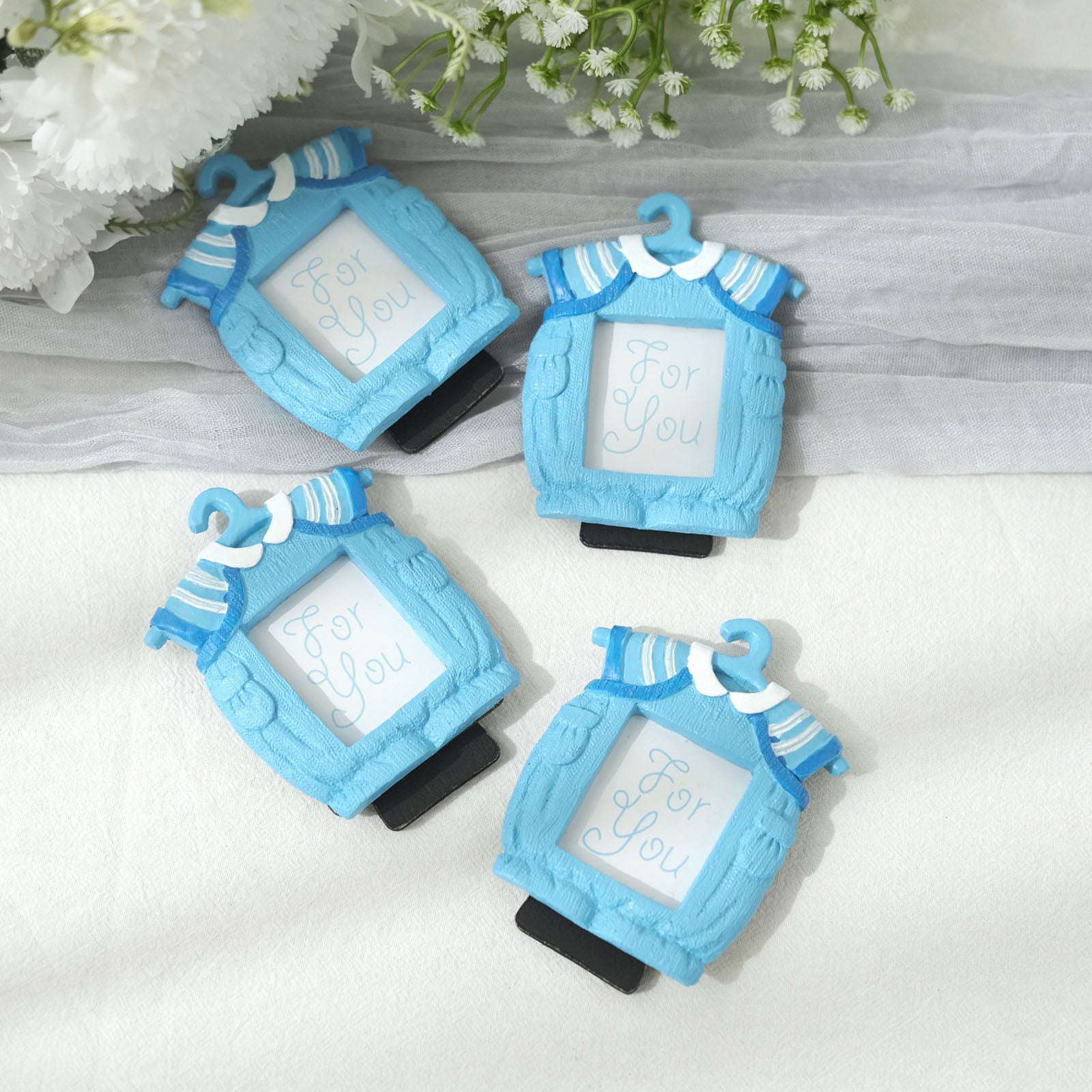 Cute Newborn Boy Clothes Photo Frame Favors 4 Pack 4 Inch