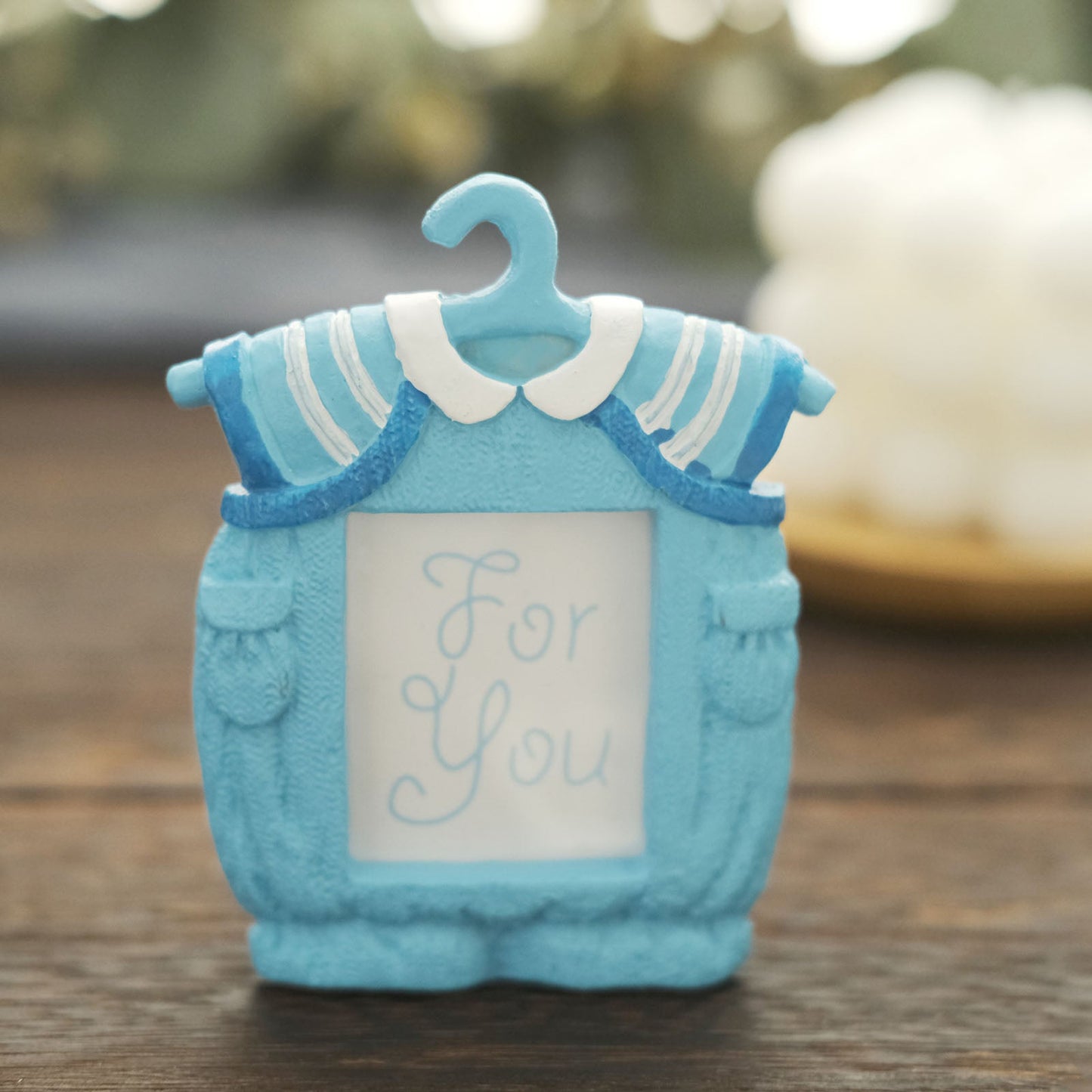 4 Pack Cute 4" Newborn Baby Boy Light Blue Clothes Resin Picture Frame, Baby Shower Party Favors, Gender Reveal Party Gifts