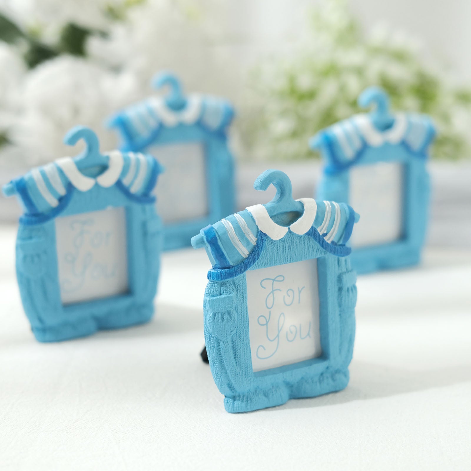 4 Pack Blue Baby Shower Favors Picture Frames 4 Inch