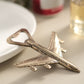 Metal Airplane Bottle Opener In Antique Gold Gift Box 4 Inch