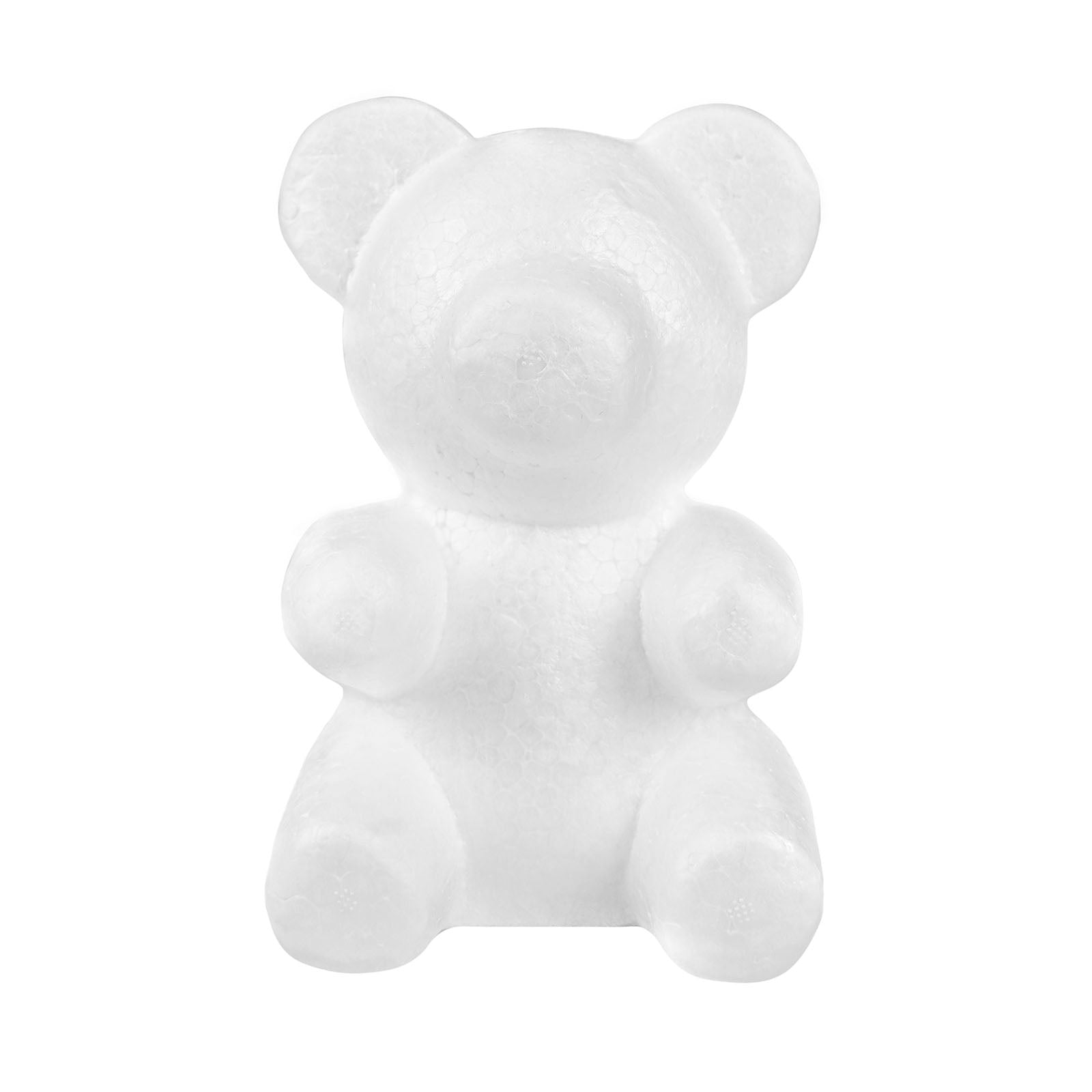 White 3D modeling styrofoam bear for DIY crafts.