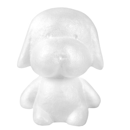 White 3D modeling styrofoam puppy for DIY crafts.
