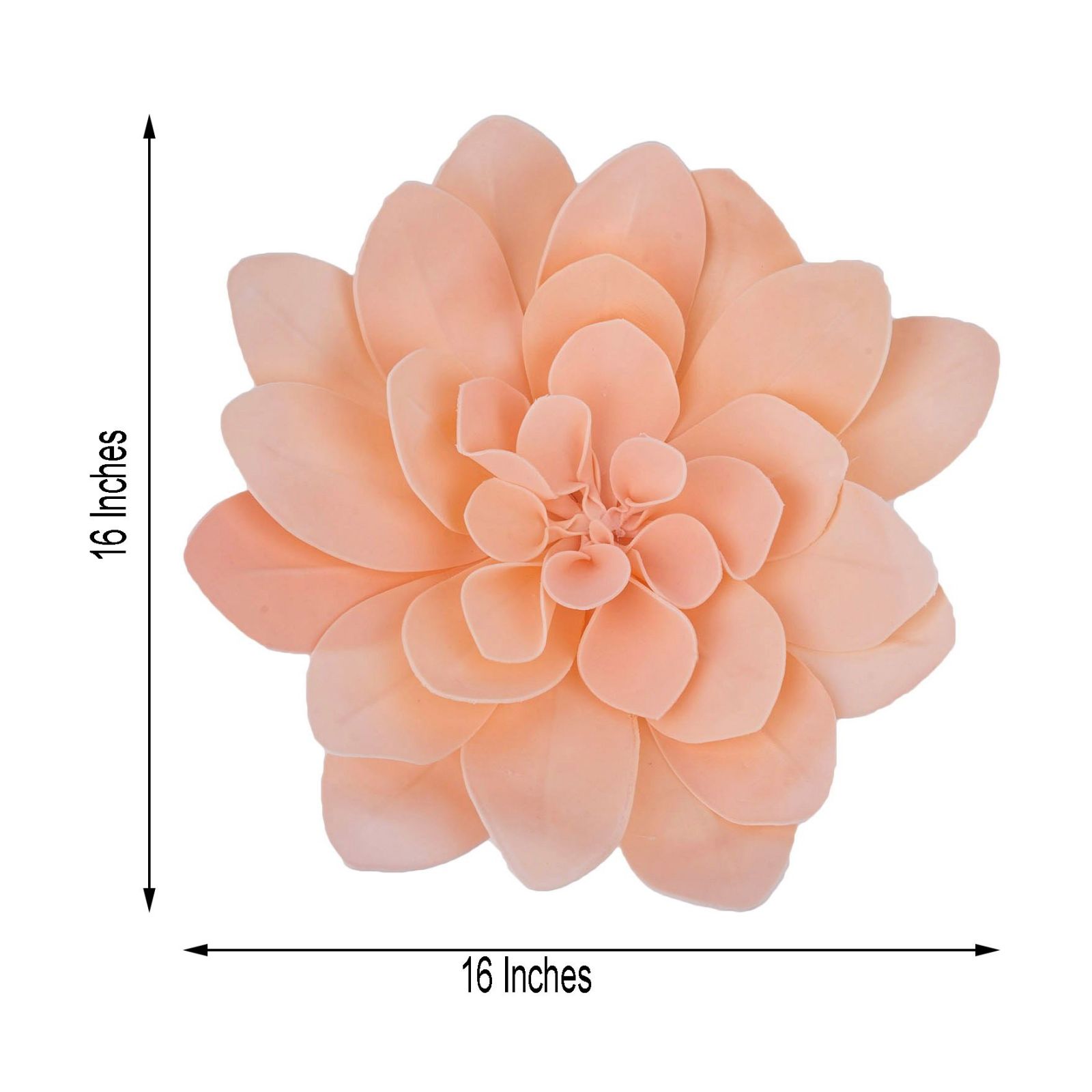 Blush soft foam craft daisy flower head, 16 inches wide.