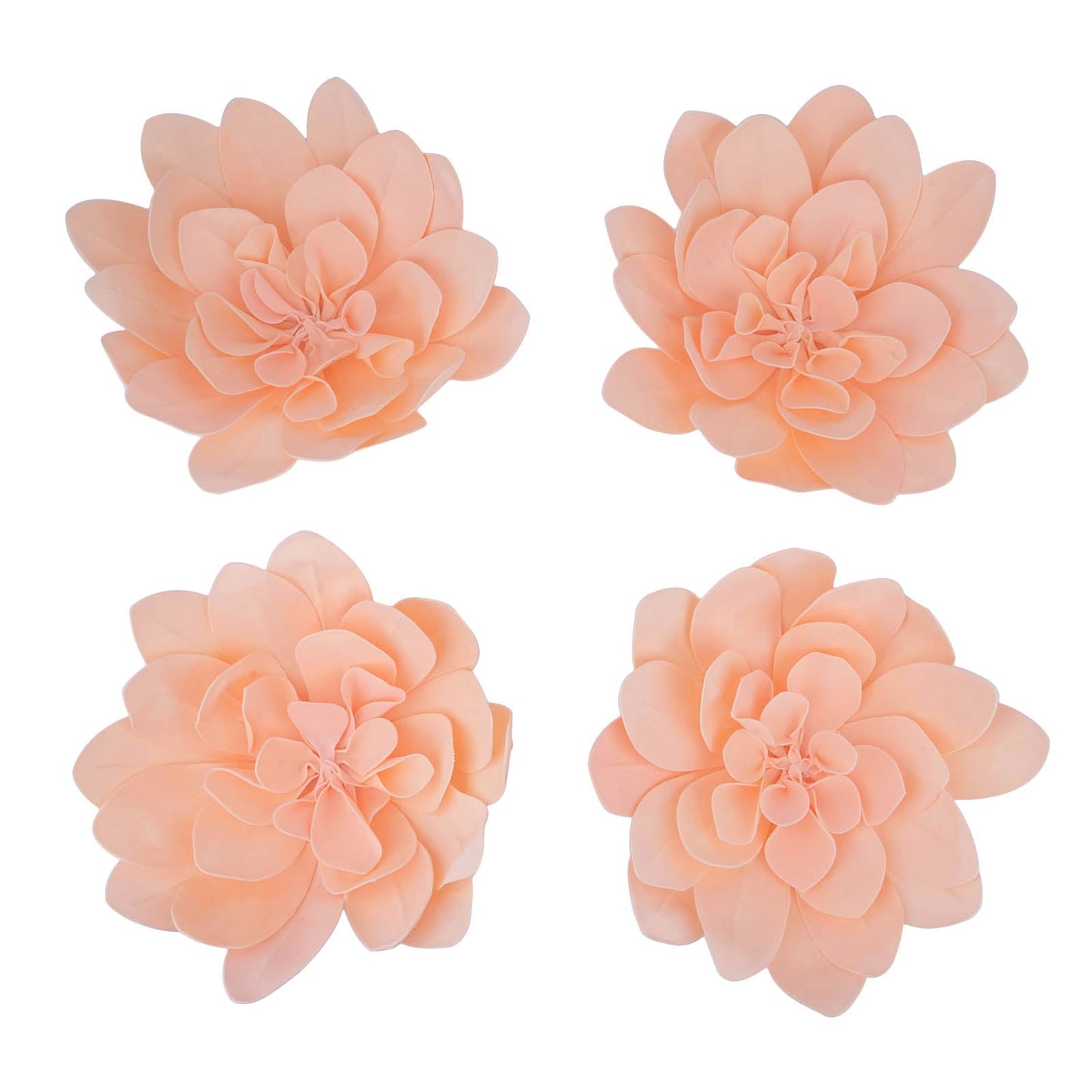 Blush soft foam craft daisy flower heads, 4 pack.
