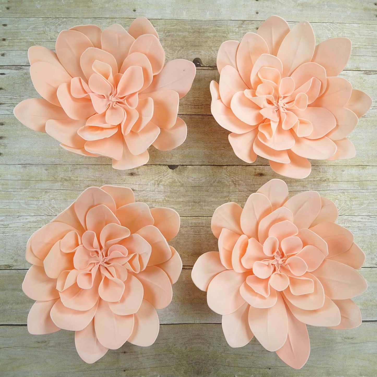 Blush soft foam craft daisy flower heads, 4 pack.