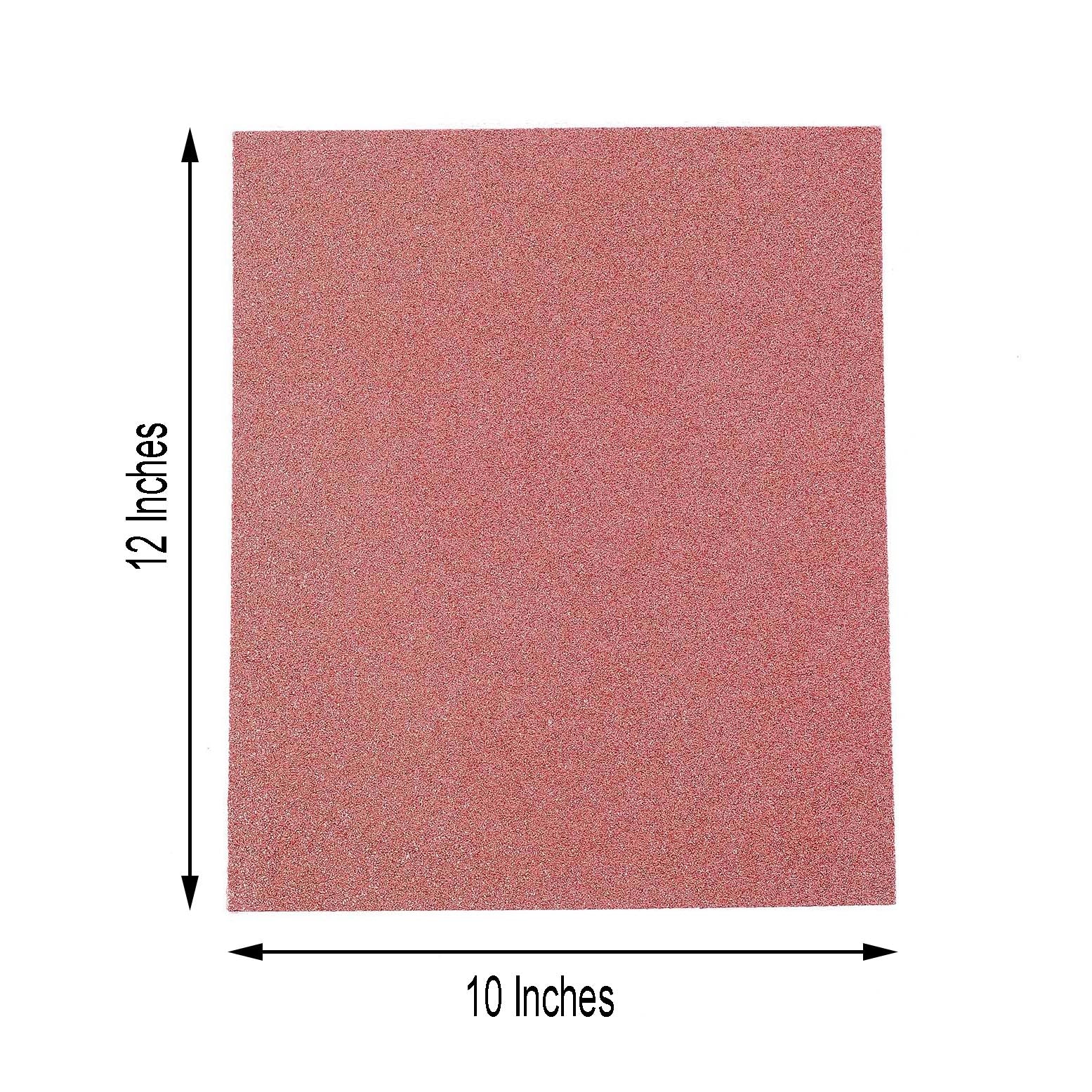 Rose gold self-adhesive glitter foam sheet, 12"x10" for DIY crafts.