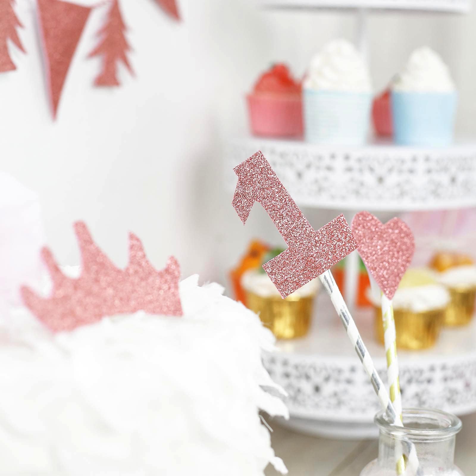 Rose gold glitter DIY craft foam sheets for creative projects.