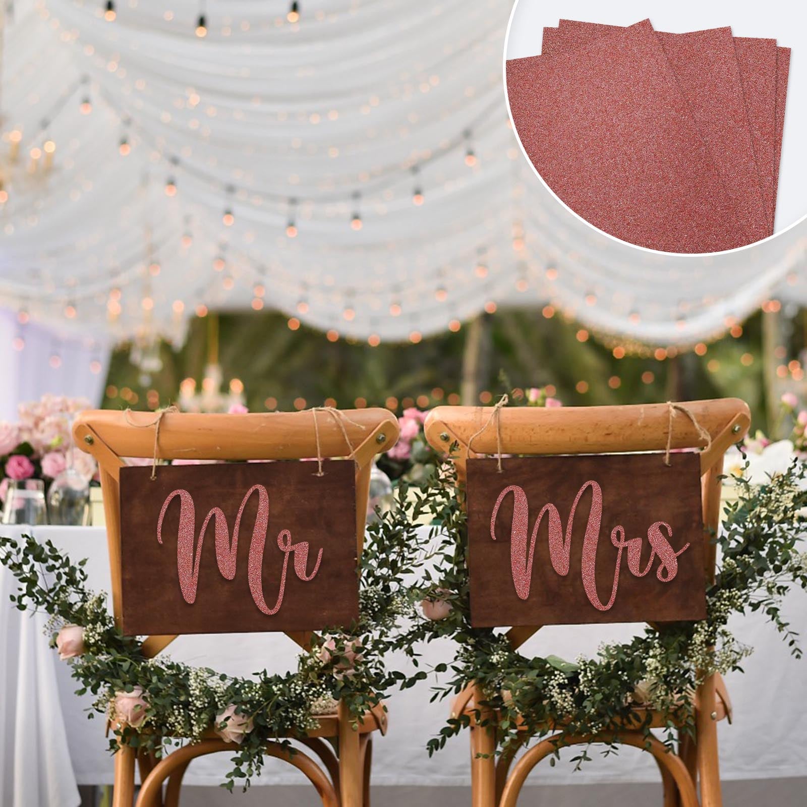 Rose gold self-adhesive glitter foam sheets for DIY crafts.